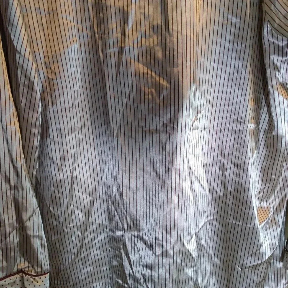 Cacique Women's Pajamas 2Pc Beige Maroon Stripes Sz L Drawstring - Picture 8 of 12